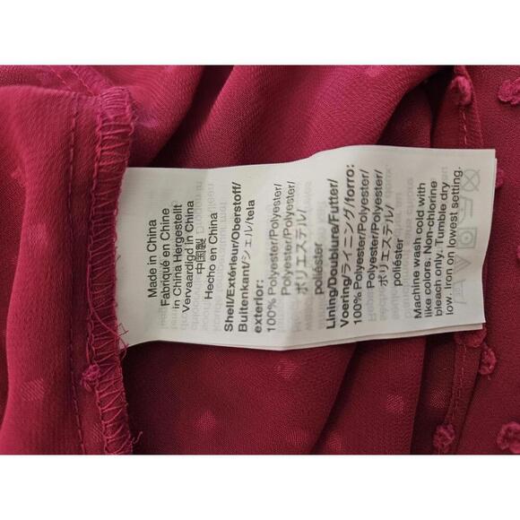 J Crew XS fuscia pink partially sheer with textured dots blouse - Picture 4 of 4